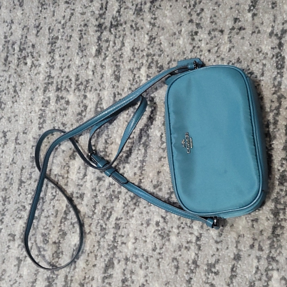 Mini teal coach crossbody